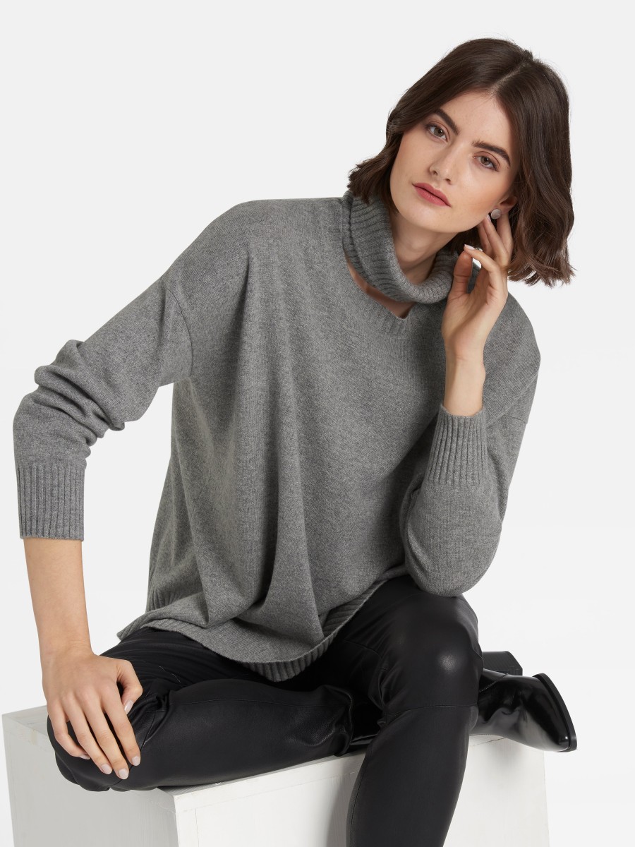 Frauen Peter Hahn Kaschmir | Peter Hahn Cashmere Der Pullover Aus 100 % Kaschmir Mit Kleinen Schlitzen