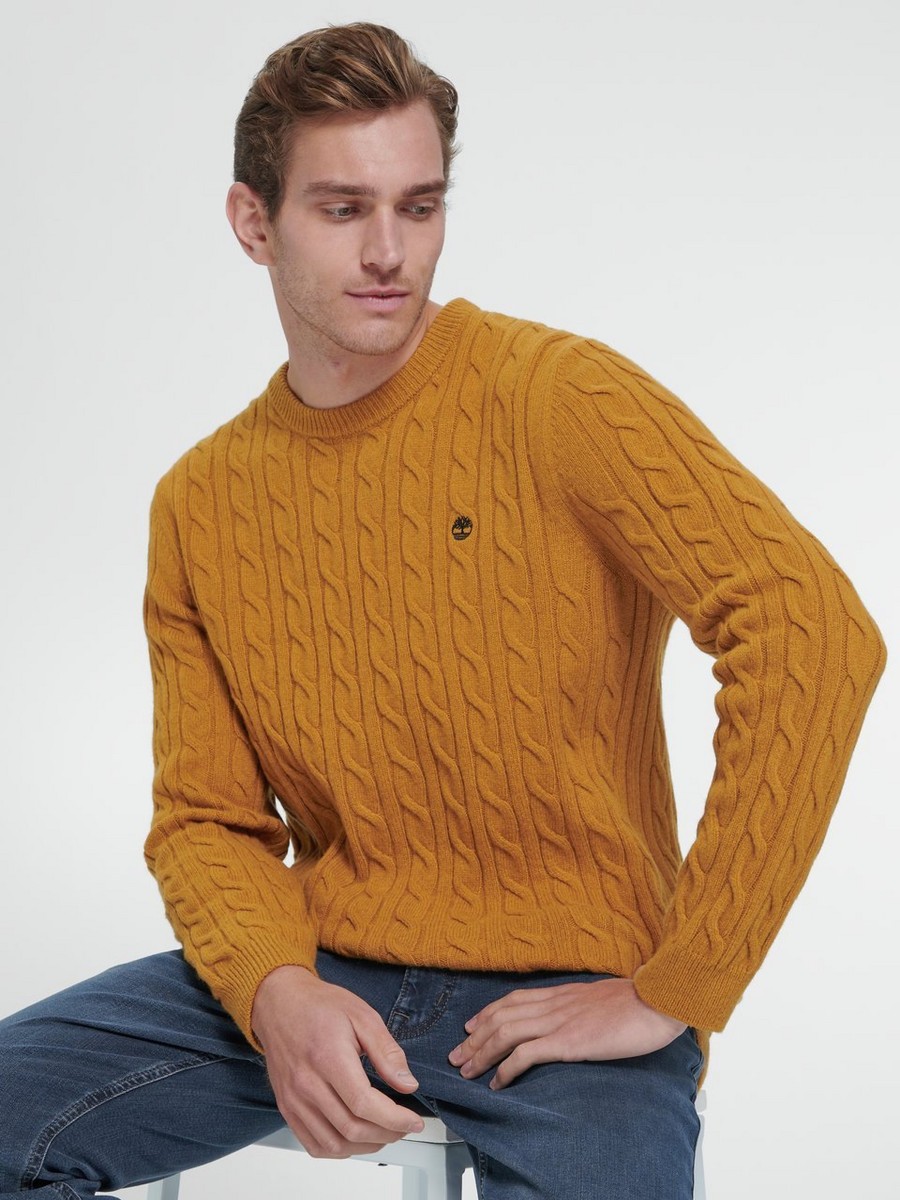 Mann Timberland | Timberland Der Zopfpullover Aus Lammwolle