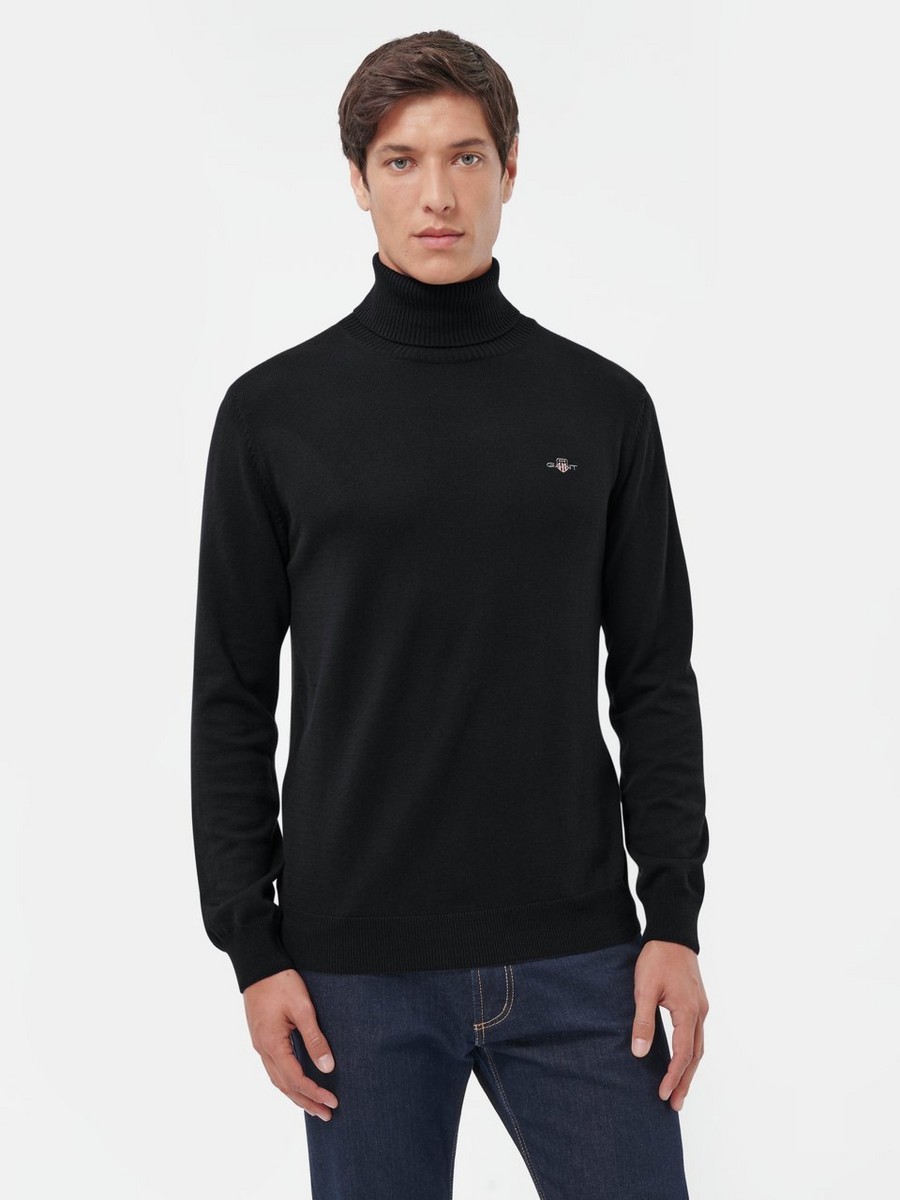 Mann HANDSCHUH | Gant Ctn/Wo Rollkragenpullover Mit Rollkragen